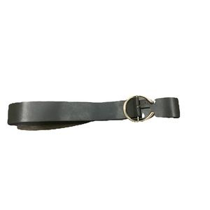 Womens black belt with gold ring